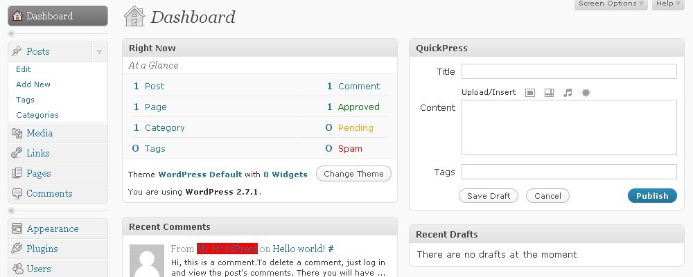 wordpress7 WordPress Dashboard